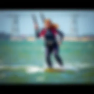 Performance of Ion Wetsuits in Action Kiteboarder demonstrating the performance of an Ion wetsuit on water