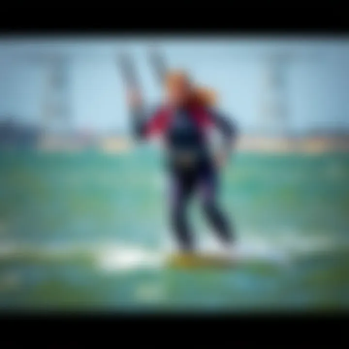 Performance of Ion Wetsuits in Action Kiteboarder demonstrating the performance of an Ion wetsuit on water