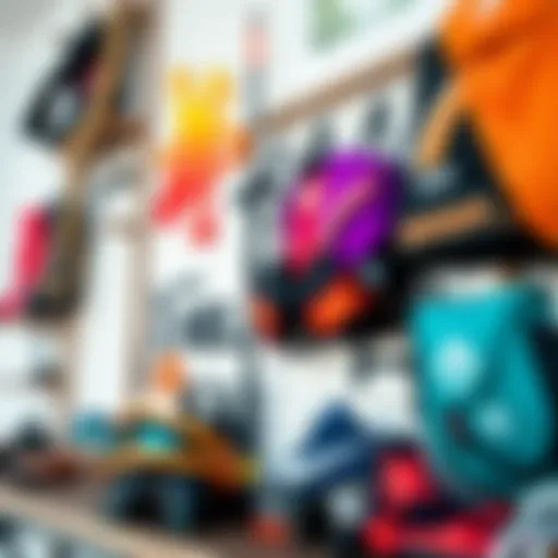 Kitesurfing equipment display