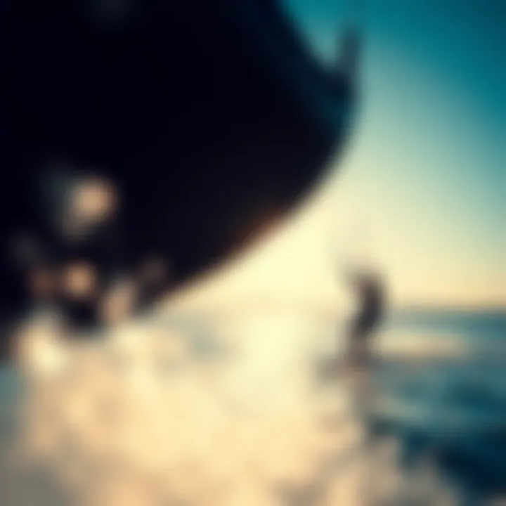 Kitesurfing skill practice on water