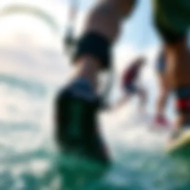 Footstrap Adaptability Across Different Kiteboarding Styles Demonstration of a rider using footstraps in diverse conditions