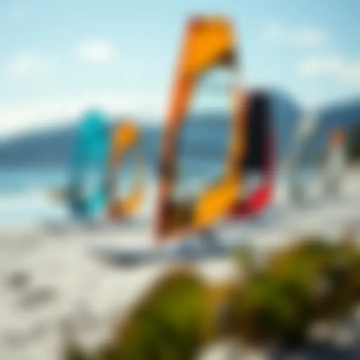 Efoil Models by the Shore A scenic beach setting showcasing multiple efoil models