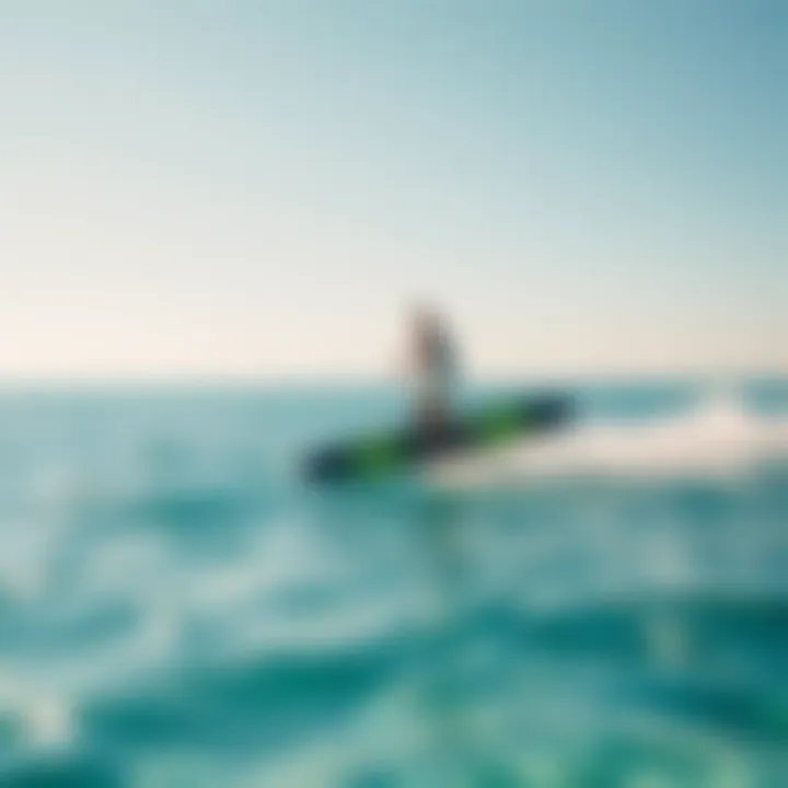 Efoil in Motion An efoil gliding effortlessly across crystal-clear waters