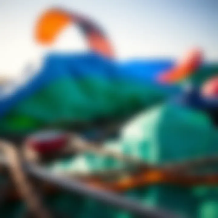 Close-up of materials used in low wind kites