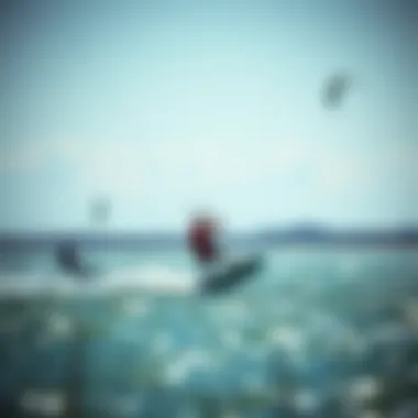 Rider testing a low wind kite on the water