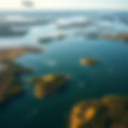 Aerial view of Buzzards Bay showcasing calm waters and surrounding landscapes