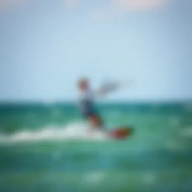 Kiteboarding with Cabrinha Control Bar Kiteboarder using the Cabrinha control bar in action on the water
