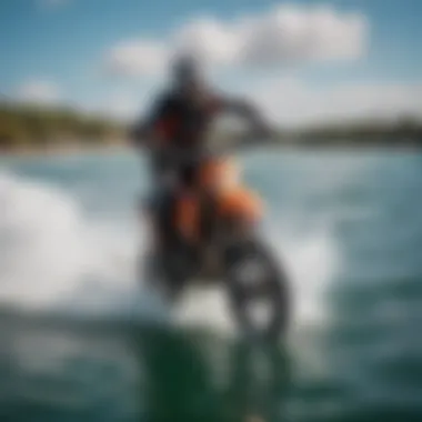 Dynamic shot of the Cabrinha Moto in action on the water