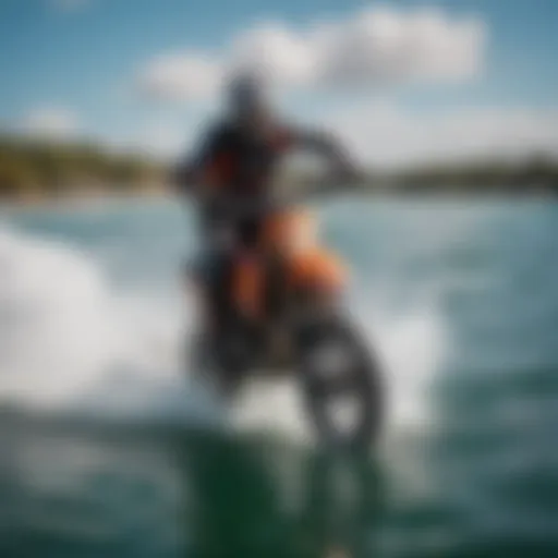 Dynamic shot of the Cabrinha Moto in action on the water