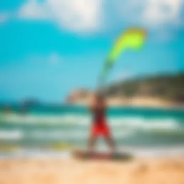 User enjoying Cabrinha Switchblade 12m on the beach