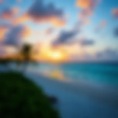 Sunset Over Seven Mile Beach Scenic view of Seven Mile Beach at sunset