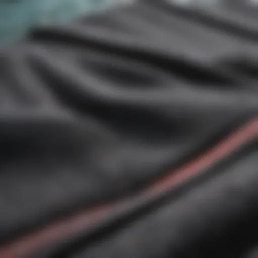 Close-up of wetsuit fabric showcasing flexibility