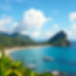 Breathtaking view of Coconut Bay's coastline with turquoise waters