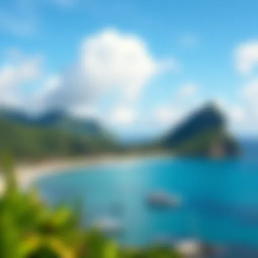 Breathtaking view of Coconut Bay's coastline with turquoise waters