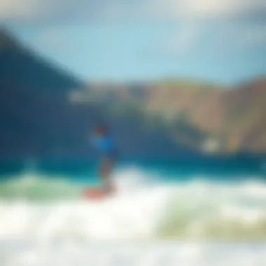Thrilling Kiteboarding at Coconut Bay Kiteboarder riding the waves at Coconut Bay