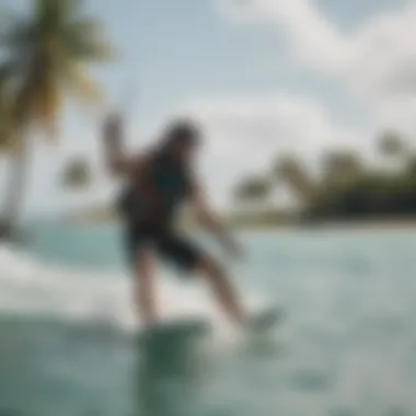 Vibrant kiteboarding scene at Coconut Bay