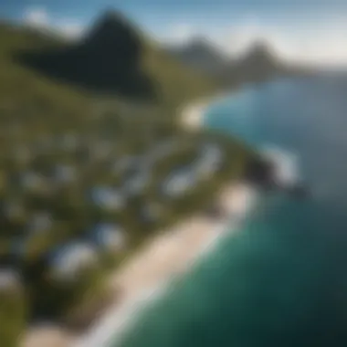 Stunning Aerial View of Coconut Bay Aerial view of Coconut Bay St. Lucia Resort showcasing the stunning beachfront and lush surroundings