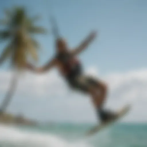 Vibrant kiteboarding action at Coconut Bay