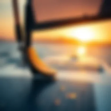 Detailed View of Foil Attachment Close-up of the foil attachment on a SUP board