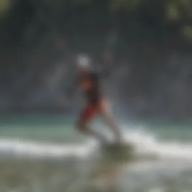 Kiteboarding practice session on a serene beach