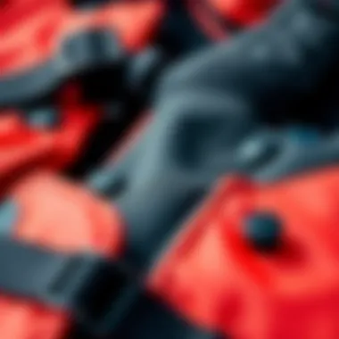 Material Breakdown of Kiteboarding Vests Close-up of materials used in kiteboarding vests