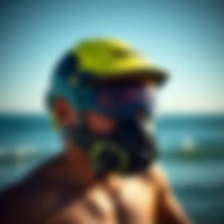 Advanced Kitesurfing Safety Helmet Durable kitesurfing safety helmet showcasing advanced technology
