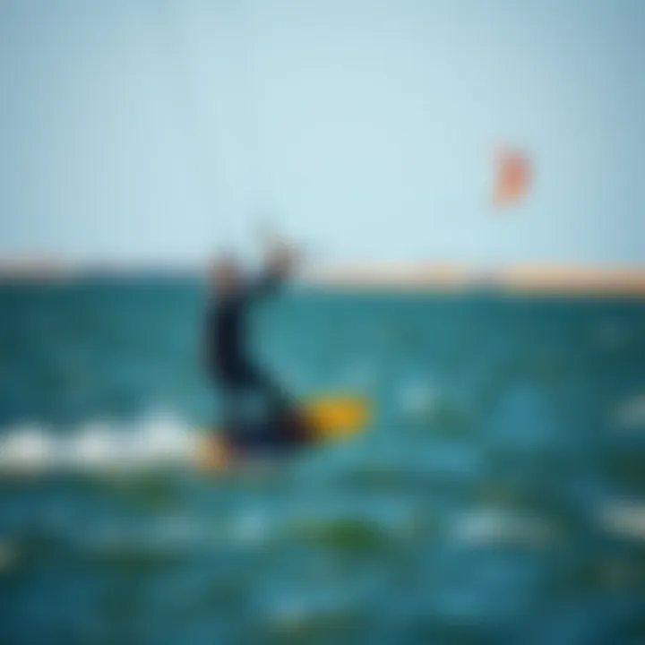 Kiteboarder using Naish Wing on water
