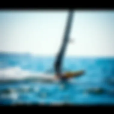 Wing Foiling Setup A sleek wing foiling setup on the water