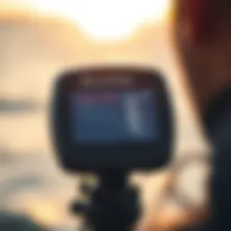 Bluetooth wind meter displaying real-time data