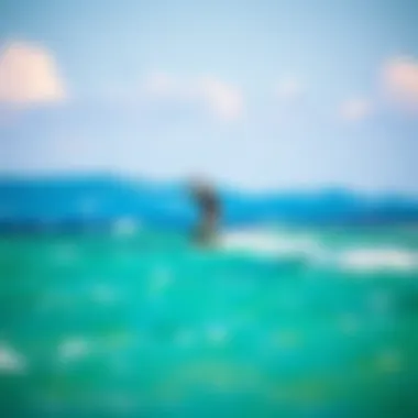 Kiteboarder navigating through varying wind speeds