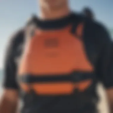 Close-up of Dakine harness highlighting its innovative design and features.