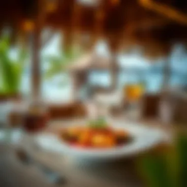 A gourmet meal served at the resort