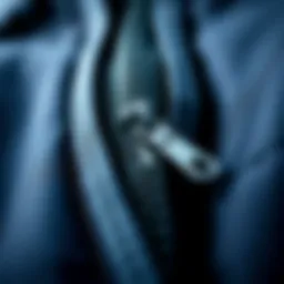 Close-up of a high-quality drysuit zipper
