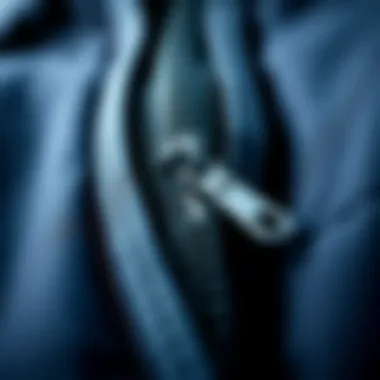 Close-up of a high-quality drysuit zipper