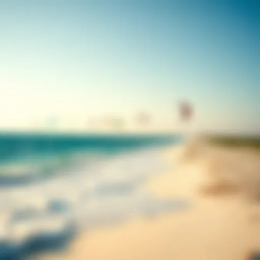 A mesmerizing view of El Cuyo beach with vibrant kites soaring in the sky