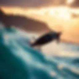 Dynamic electric efoil riding over waves