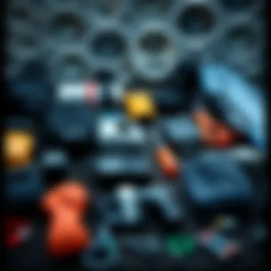 Efoil gear laid out for selection