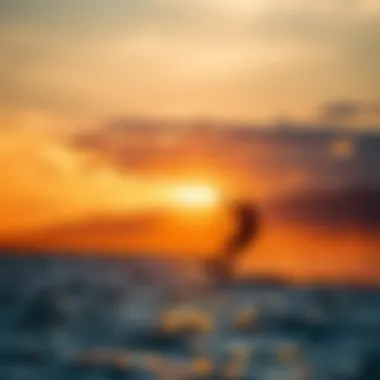 Scenic view of efoiling at sunset