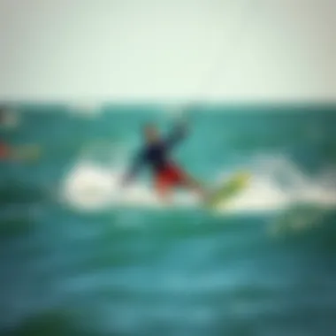 Kite Surfing Enthusiast Riding the Waves Kite surfing enthusiast enjoying the ocean waves