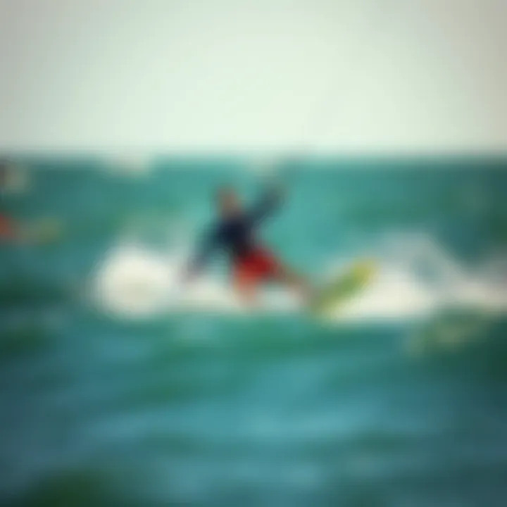 Kite Surfing Enthusiast Riding the Waves Kite surfing enthusiast enjoying the ocean waves