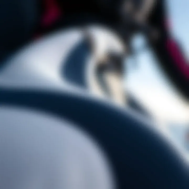 Close-up of a high-quality wetsuit material showcasing flexibility and durability.