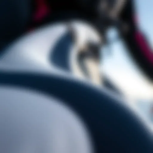 Quality Wetsuit Material Close-up of a high-quality wetsuit material showcasing flexibility and durability.