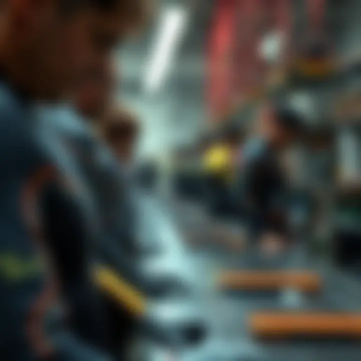 Eco-friendly wetsuit production practices being showcased.