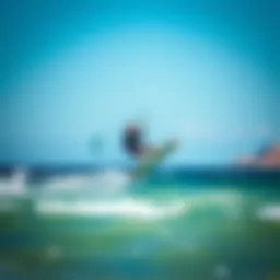 Kitesurfer riding the waves in Algarve