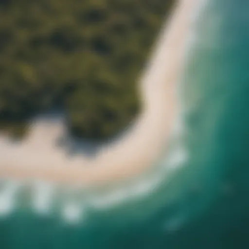 Aerial view of kiteboarding at C Mauritius