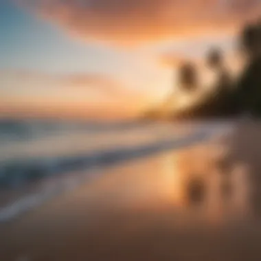 The vibrant sunset casting colors over Cabarete beach