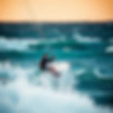 A rider navigating waves with a Duotone kite
