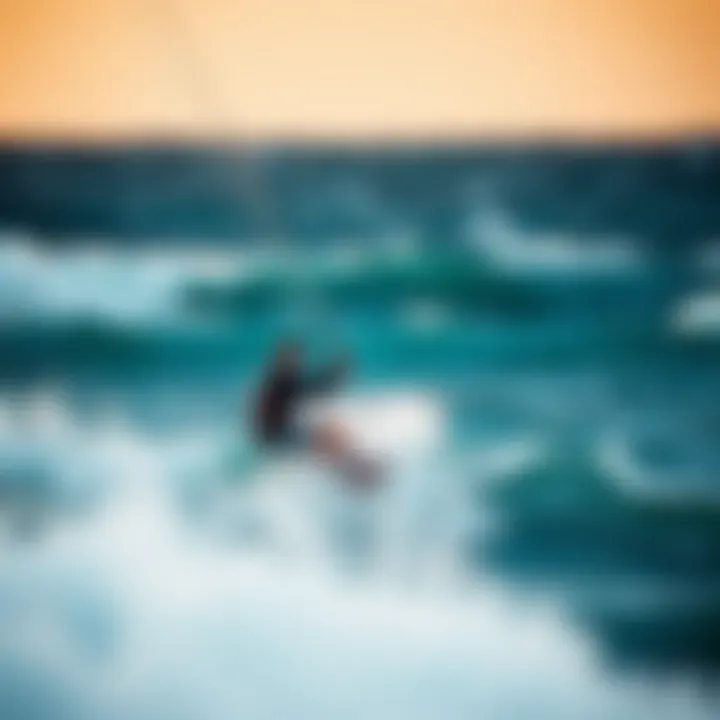 A rider navigating waves with a Duotone kite