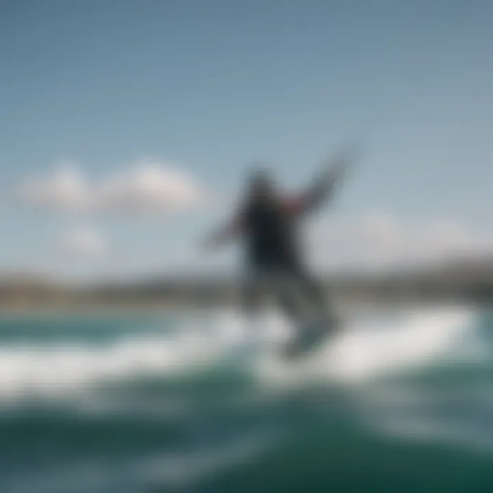 A kiteboarder soaring above the water, demonstrating advanced foiling techniques.