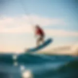 A sleek foil board gliding over water